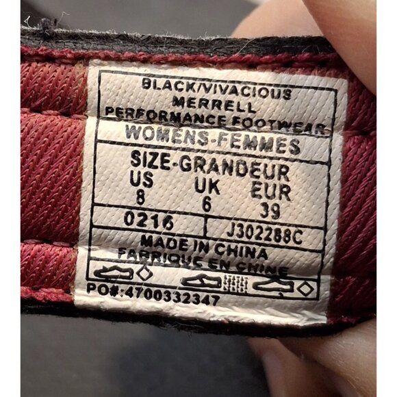 Merrell Black Adjustable Strap Sandals With Red Woman Accents Outdoor Woman's Si - Picture 8 of 8